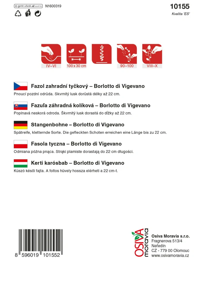 Fazol pnoucí Borlotto di Vievagno