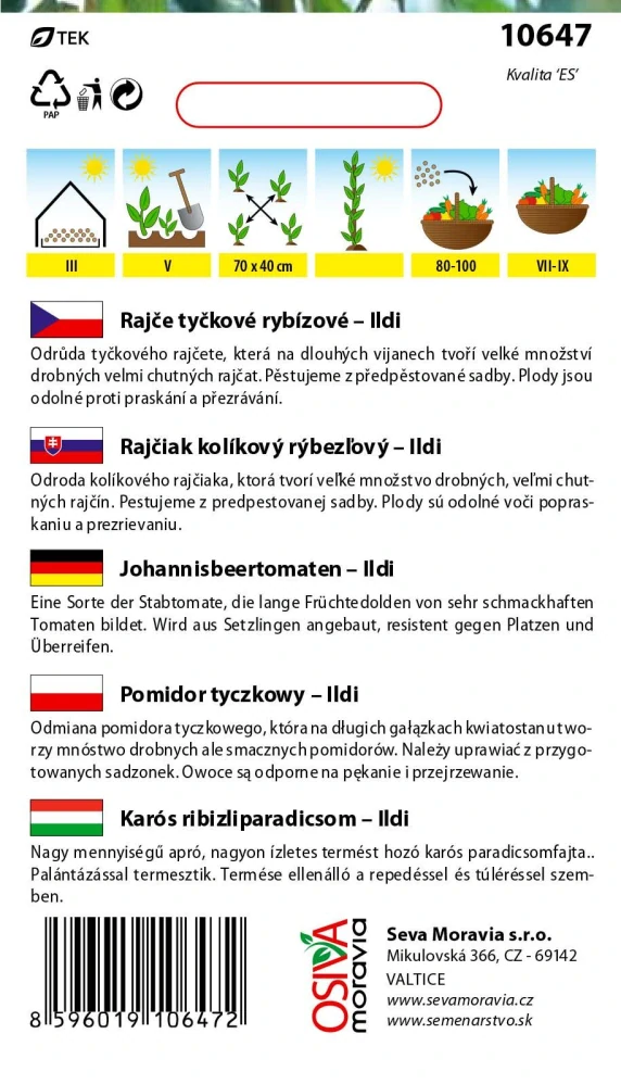 Rajče rybízové žluté nepraskavé Ildi