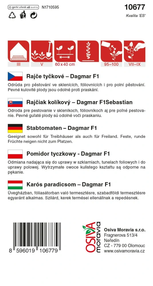 Rajče tyčkové rané Dagmar F1